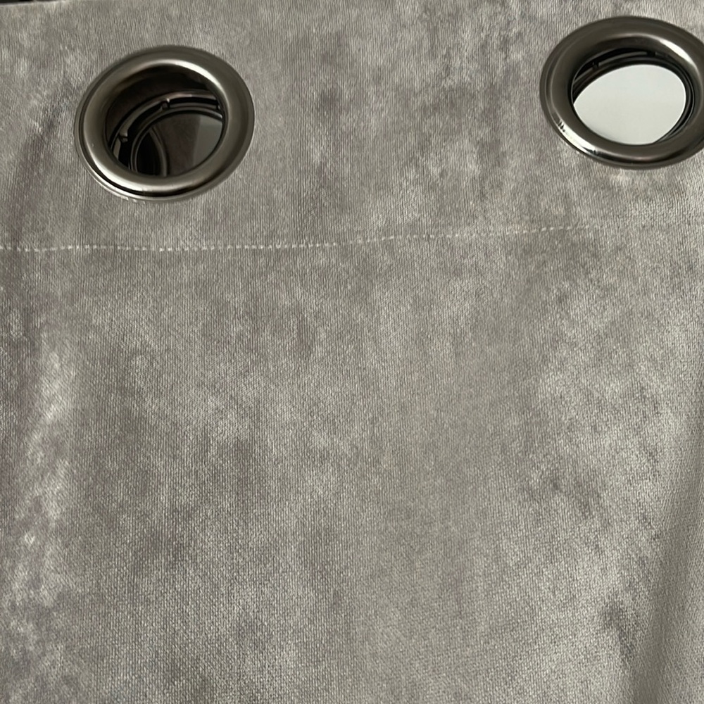 Pair of Gray velvet like 84 inch lined curtain panels